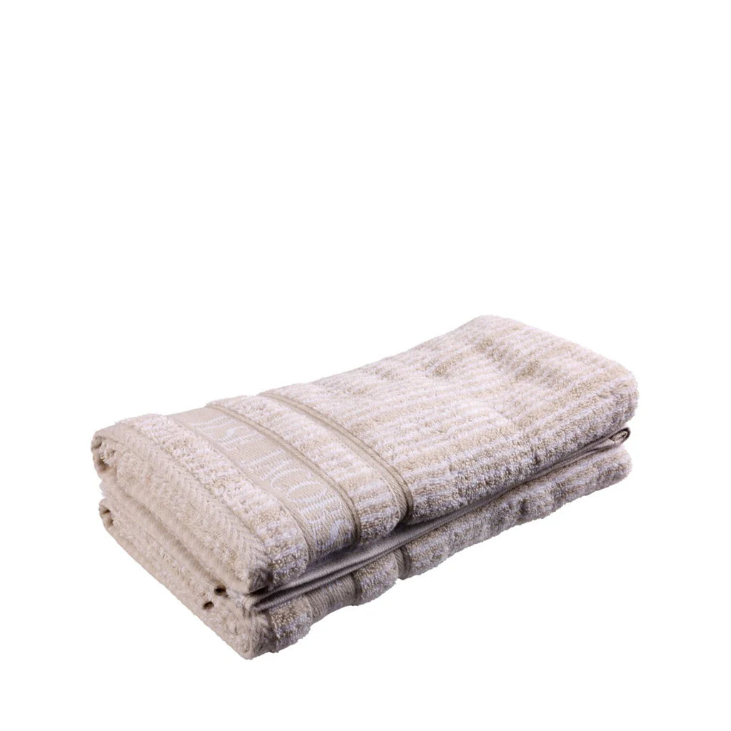 Handtücher 2 Stück 50×100 cm – Sand/beige gestreift